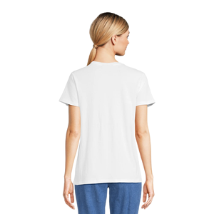 Service OEM T-shirt de couleur blanche à la mode pour femmes, coupe ajustée, conception personnalisée, imprimé, solide, confortable et décontracté, grande taille - Product Image 2