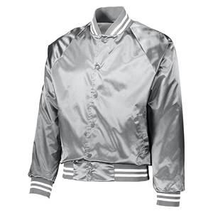 Chaqueta de satén de manga larga dorada para hombre con logotipo bordado parcheado de chenilla del equipo de baloncesto personalizado directamente de fábrica - Product Image 1