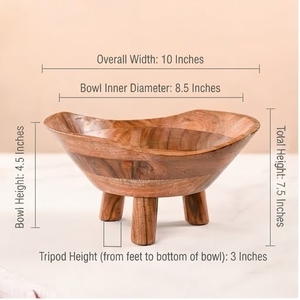 Bol en bois fait main, design minimaliste, bois non traité, artisanat pour servir les aliments, décoration intérieure - Product Image 4
