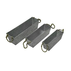 Ensemble de jardinières galvanisées au design avantageux, lot de 3 pots de différentes tailles et formes, de qualité supérieure, pour une vente à chaud - Product Image 3