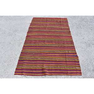 Tapis Rouge Turc Vintage 3.8 X 6.5ft Style Ethnique Décor Laine PP Matériel 10mm Grande Surface Rectangle Latex pour Couloir Chambre Utilisation - Product Image 1