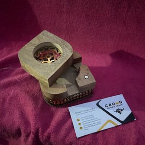 Quemador de incienso religioso ecológico hecho a mano con incrustaciones de resina de madera de Acacia Premium, difusor de aromaterapia con quemador Bakhoor - Product Image 2