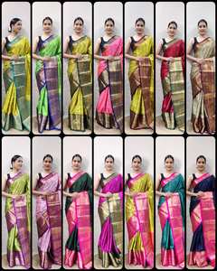 Sari de Seda Suave y Cómodo para Mujer con Estampado Floral Bordado, Origen India, para Uso Casual y Diario - Product Image 2