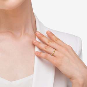 แหวนทองคำขาว 14K (1.36 กะรัต) แบบ Eternity ประดับพลอยซิทรินทรงเจ้าหญิง ดีไซน์เรียบหรู ลายเรขาคณิต ชุบทองคำแท้สีเหลือง - Product Image 1