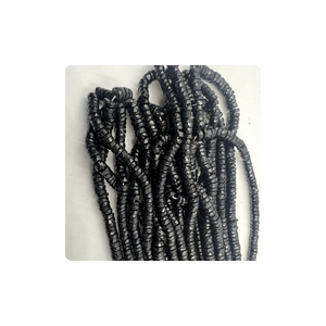 Listo para llegar Cuentas Heishi de piedra negra natural Facetadas Forma de nivel espinal negro 7-8mm Tamaño 14 pulgadas Strand para la fabricación de joyas - Product Image 1