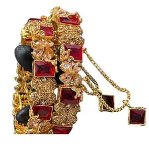 Diseñe sus propios conjuntos de brazaletes Moda de lujo Ropa nupcial Conjunto de joyería artificial Señoras Chapado en oro de lujo - Product Image 1