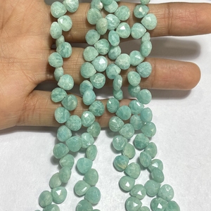 พลอยอเมซอนทรงหัวใจเหลี่ยมเพชรพลอยสีเขียว7มม. สีเขียวปรับขนาดได้ - Product Image 4