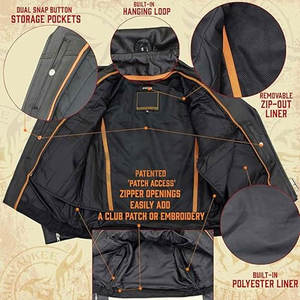 Veste de moto classique noire pour hommes en cuir de vachette de qualité supérieure avec laçage latéral à col montant Durabilité Style intemporel pour motards - Product Image 4