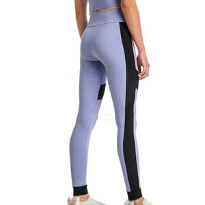 Leggings de yoga de bonne qualité, taille élastique, logo personnalisé, prix bas, vente en ligne. - Product Image 3