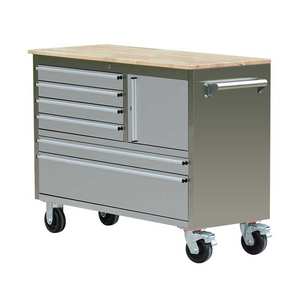 Caja de Herramientas de Acero Inoxidable al por Mayor de 48 Pulgadas <span class=keywords><strong>con</strong></span> 6 <span class=keywords><strong>Cajones</strong></span> y 1 Puerta <span class=keywords><strong>para</strong></span> Almacenamiento en Garaje - Product Image 3