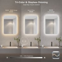 Miroir de salle de bain LED rétroéclairé 4mm en aluminium, anti-buée, 500x700mm, vente en gros, fournisseur direct usine