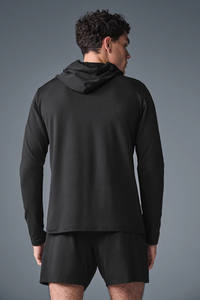 Sweat à capuche athlétique à manches longues avec évacuation d'humidité pour hommes, sweat-shirt à capuche personnalisé OEM Gym Running Chemise athlétique avec capuche - Product Image 2