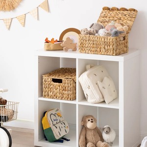 Panier de rangement en osier avec couvercle à bord festonné, panier de rangement fait à la main, vente en gros, écologique, fabriqué au Vietnam - Product Image 4