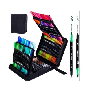 Marqueurs d'artiste 100 couleurs, stylos à double pointe, pointe fine, marqueur de <span class=keywords><strong>coloriage</strong></span>, pointe pinceau, ensemble de stylos à pointe fine, marqueurs à base d'eau <span class=keywords><strong>pour</strong></span> adultes et enfants - Product Image 6