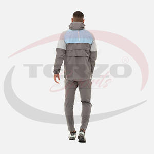 Chándales cortavientos de gimnasio para hombre de nailon 100% personalizados Último diseño Cremallera completa Peso ligero Contraste de colores Tallas grandes Impreso - Product Image 3