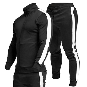 Survêtements de sport unisexe personnalisés survêtements de course à glissière hommes deux pièces hiver ensembles Streetwear ensembles de vêtements d'extérieur tricotés - Product Image 2