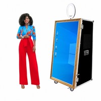 Miroir Photobooth LED pour Événements ou Mariages avec Fonction SDK, Appareil Photo et Imprimante Intégrés pour Fêtes