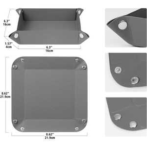 Elegante bandeja de cuero PU con parte inferior de cojín de terciopelo Color personalizado, MANGO y tamaño para servir regalos de frutas secas - Product Image 6