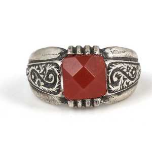 Bague Chevalière Tendance pour Homme en Argent Sterling 925 avec Pierre d'Agate Rouge Carrée, Plaqué Or Rose et Rhodium, Sertissage Clos, Cadeau Idéal - Product Image 4