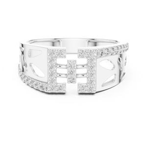 แหวนเพชรทรงกลมสีเหลืองทอง 14K สำหรับผู้หญิง |   เพชรที่เพาะเลี้ยงใหม่ - Product Image 3