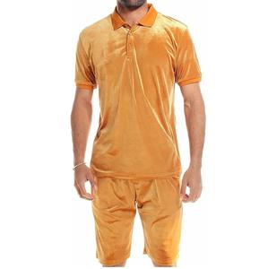 OEM LOW MOQ Wholesale Summer <b>Velvet</b> Men T-<b>shirt</b> Short Set Tracksuits Men's T-<b>shirt</b> Summer Sportswear Twins Sets for Mens - Product Image 5