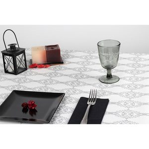 Tovaglia Grigia 120x120cm con Stampa Escorial, Salviette Morbide Asciutte, 100 Pezzi, B2B - Product Image 1