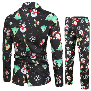 ชุดสูทลายดอกไม้ชุดเสื้อโค้ทกางเกงชุดเสื้อกั๊กสำหรับเทศกาลชุดเสื้อแจ็กเก็ตกางเกงผูกชุดวินเทจพิมพ์ลาย - Product Image 2