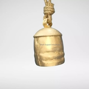 Bonne Qualité Ferme Décor Plaqué Métal Vache Cloche Fer Antique Or Mini Jute Corde Suspendue Ange Style Vache Cloche En Gros - Product Image 2