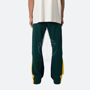 Soft Fabric Modern <b>Trousers</b> Drawstring Waistband <b>Loose</b> Leg Wide Fit Clean Design Comfortable Daily <b>Men</b> Flared Sweat Pant - Product Image 3