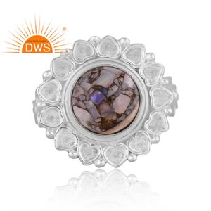 แหวนทองแดงโมฮาเวียสเตอริโอโอปอลพลอยสองชั้นทำจากเงินสเตอร์ลิงเป็นของขวัญสำหรับผู้หญิง - Product Image 4