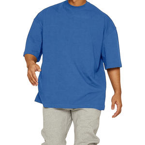 Camiseta de gran tamaño de alta calidad para deportes de primavera y ocio para correr, Camiseta holgada de algodón de Color sólido para hombres - Product Image 4