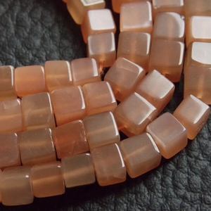 4mm 5mm Natural Peach Moonstone Smooth Cube Box Loose Beads Wholesale Price Moonstone <b>Birth</b> <b>Stone</b> Beaded <b>Necklace</b> Jewelry Set - Product Image 2