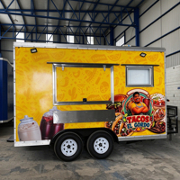 Remorque alimentaire multifonctionnelle pour hamburgers, tacos, burritos et pizzas, camion de cuisine mobile personnalisé avec cuisine intégrée