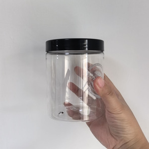 Tarro grande para mascotas de 600ml/20oz, tapas de rosca de PP negro para cocina, alimentos secos, mantequilla de maní, miel, lata vacía para galletas, almacenamiento de lápiz labial - Product Image 5