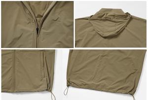 Veste coupe-vent à capuche imperméable et résistante aux plis, fermeture éclair intégrale, randonnée, camping, tenue de loisirs, sport, nylon, élasthanne, veste pour homme - Product Image 6