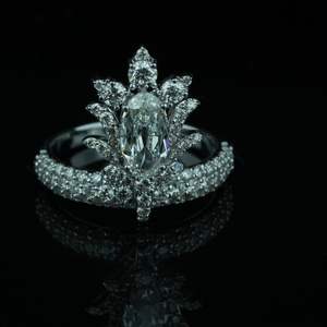 Premium Lab Créé Bague en Diamant 2 Carat EF Couleur VS1 Clarté Forme Ovale Or Rose Or Argent IGI SGL Certifié Bijoux - Product Image 6