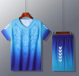 Nouveau design demi manches 100% polyester respirant maillot de football pas cher uniformes de l'équipe de football adultes kits de football ensembles complets - Product Image 5