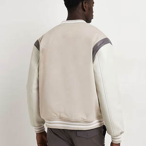 Vente en gros Street Wear Meilleure conception de vos propres produits de qualité 2025 Vente chaude Hommes Manches en cuir Letterman Vestes pour hommes - Product Image 2