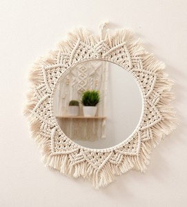 Modern Minimalist Handmade Cotton Woven <b>Mirror</b> - Product Image 2