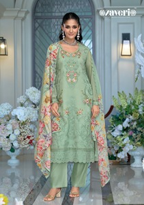 Organza de style moderne avec impression et broderie Salwar Suit Exportateur et fournisseur indiens de Surat à bas prix - Product Image 6