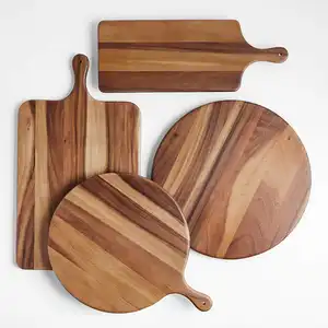 Planche à découper en bois rond durable naturel écologique petite moyenne grande taille personnalisée fabriquée au Vietnam