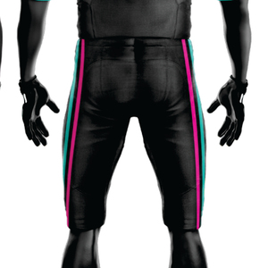 Uniforme de fútbol americano sublimado de poliéster 100% personalizado para hombres, equipo de sarga transpirable de aparejos verdes del Mar Negro, Parte delantera corta - Product Image 4