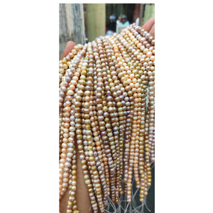 Belle couleur 6mm perles d'eau douce naturelles 16 pouces perles de pierre d'argent rondes pour la fabrication de bijoux-collier et bague - Product Image 2