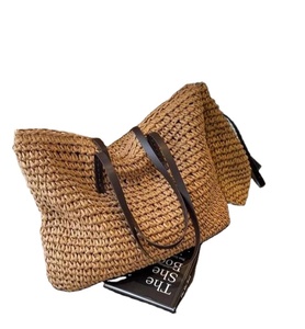 กระเป๋าฟางสะพายไหล่สำหรับผู้หญิงกำหนดได้เอง - Product Image 1