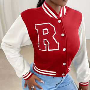 Blouson de baseball personnalisable avec col montant et logo sur le devant pour hommes, hiver Varsity & College Letterman - Product Image 3