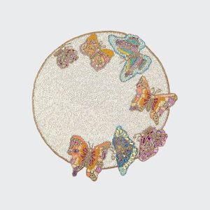 Juego de 4 Posavasos con Cuentas y Diseño de Papaya, Decoración de Mesa Inspirada en Frutas para Ambientes Tropicales y Estilo Funcional, en Oferta - Product Image 5