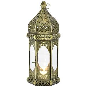 Linterna de latón rústico con aspecto antiguo envejecido para casa de campo cabaña jardín patio trasero fiesta decoración encanto único - Product Image 6