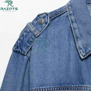Razorts International Women's <b>Denim</b> <b>Jacket</b> Washed Regular Fit <b>Cropped</b> Vintage Style Eco-Friendly Spring Winter Casual Wear - Product Image 3