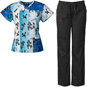 Sublimación Impreso Uniforme médico Mujeres Scrub Set Scrubs Soft Elástico Enfermería Servicio DE SALUD Verano Hospital Scrubs - Product Image 2