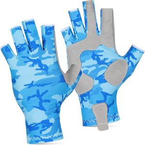 Lightweight Polyester Camouflage <b>Fishing</b> <b>Gloves</b> with Fingerless Design Sun Protection and Breathable Comfort - Product Image 3
